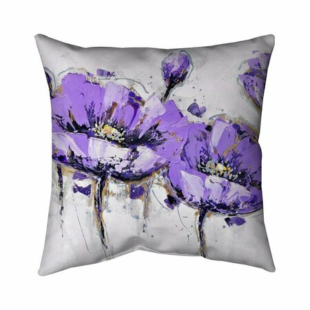 BEGIN HOME DECOR 26 x 26 in. Abstract Purple Flowers-Double Sided Print Indoor Pillow 5541-2626-FL22